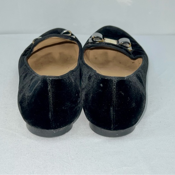 Salvatore Ferragamo Black Velvet Bow Detail Smoking Slippers - Picture 6 of 11